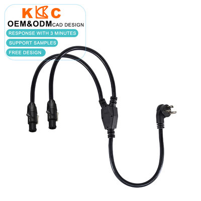 USプラグ to Dual PowerCON スプリッターケーブル 2ポート AC電源延長コード オーディオ、照明、ステージ、およびプロフェッショナル機器用