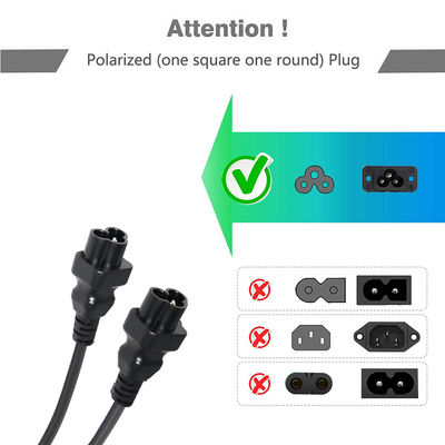 18 AWG IEC 60320 C5 - C6 電源アダプタコード、ラップトップアダプタ用10A / 125V定格