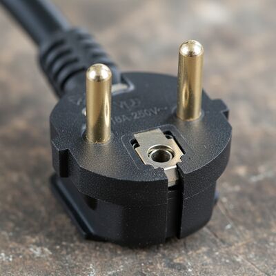 EU Standard Schuko CEE 7/7 Plug with Integrated Thermistor H05VV-F 3G1.5mm² 3-Core Bare End Wire Power Cable Assembly