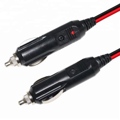 12V 24V オス-オス シガーライターケーブル 10Aヒューズ付き