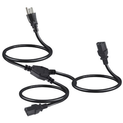 2 つの出口 Y スプリッタ パソコン電源コード 標準Nema 515P ACプラグとC13入口