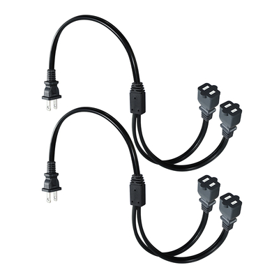 NEMA 1-15P から 1-15R 2 端の延長コード 110V-250V 銅 PVC