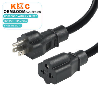 3コア 14AWG / 12AWG 15A/20A NEMA 5-15 / 6-20 工業用重電導体用のプラグ・トゥ・レセプタクル拡張電線